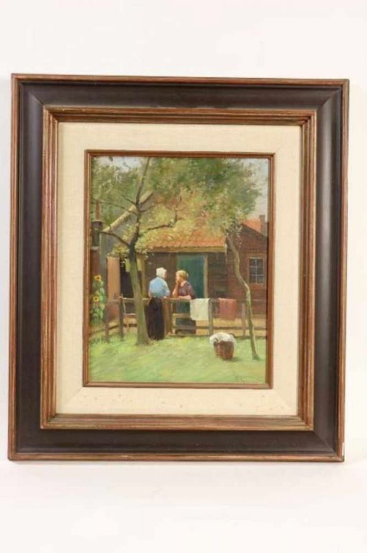 KAEMMERER, JOHAN HENDRIK (1894-1970), ges. r.o., 'het buurtpraatje', doek 30 x 24 cm. KAEMMERER - Bild 2 aus 4