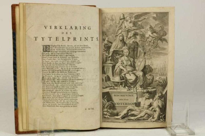 Commelin, Casparus - Beschryvinge van Amsterdam (in 2 delen), zynde een naukeurige verhandelinge van - Image 2 of 5