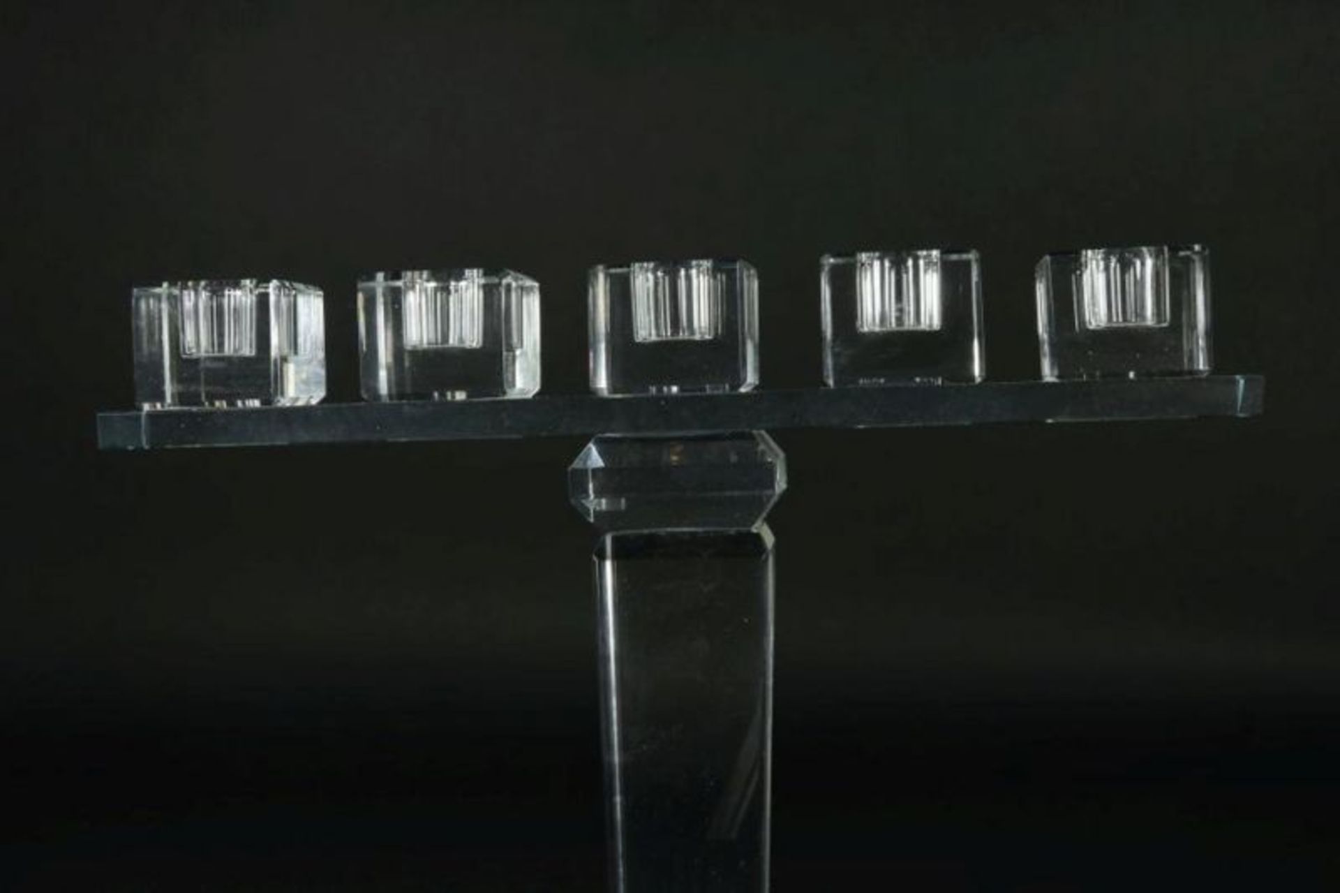 Stel kristallen 5-lichts kandelaars, h. 30 cm. Pair of crystal 5-light candelabra's - Bild 3 aus 3