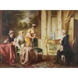 SMITH, J., ges. r.o., gezelschap in rococo-interieur, doek 90 x 120 cm. Smith, J., signed, figures