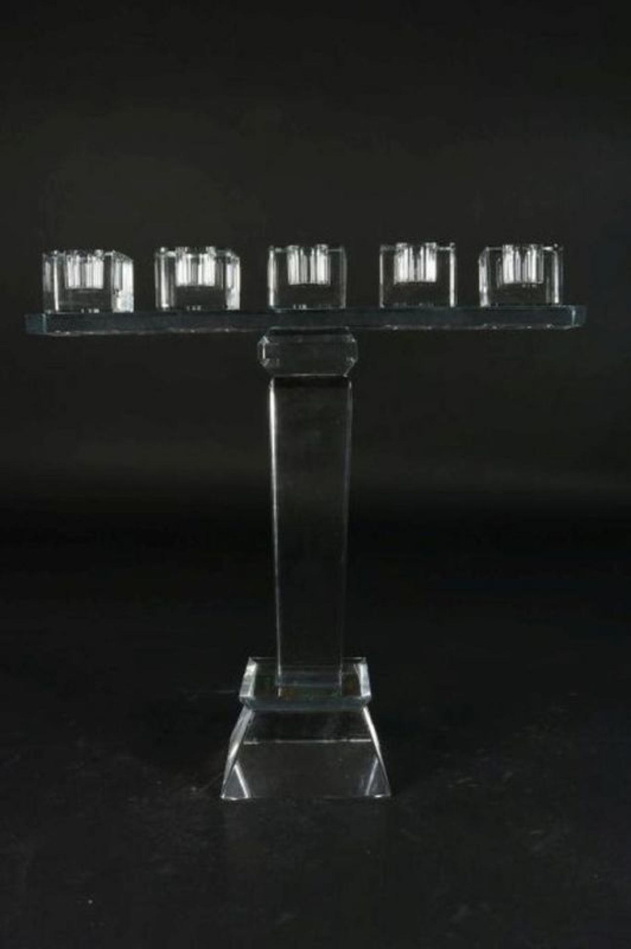 Stel kristallen 5-lichts kandelaars, h. 30 cm. Pair of crystal 5-light candelabra's - Bild 2 aus 3