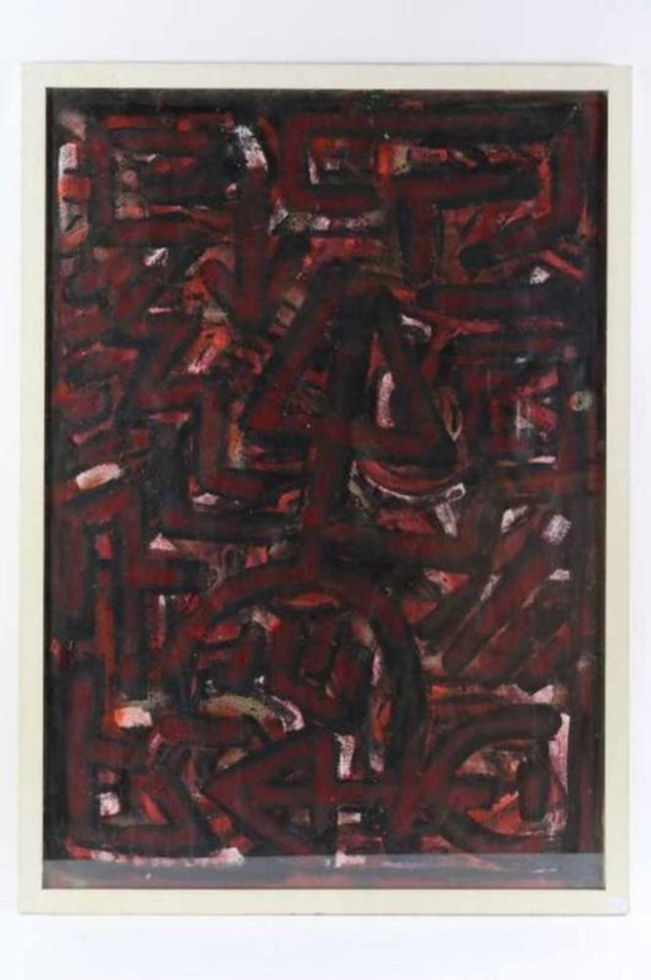 MOOLENAAR, MARCEL (1950), zonder signatuur, tekens, gemengde techniek op papier, 100 x 70 cm. - Bild 2 aus 3