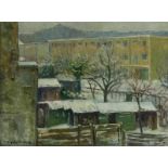 COLK, WILLEM AUGUST VAN DER (1889-1982), ges. l.o., winterse binnentuin, doek 51 x 68 cm. Colk,