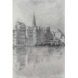 HOFKER, WILLEM GERARD (1902-1980), ges. en gedat. 1976 l.o., 'Aan het Damrak Amsterdam',