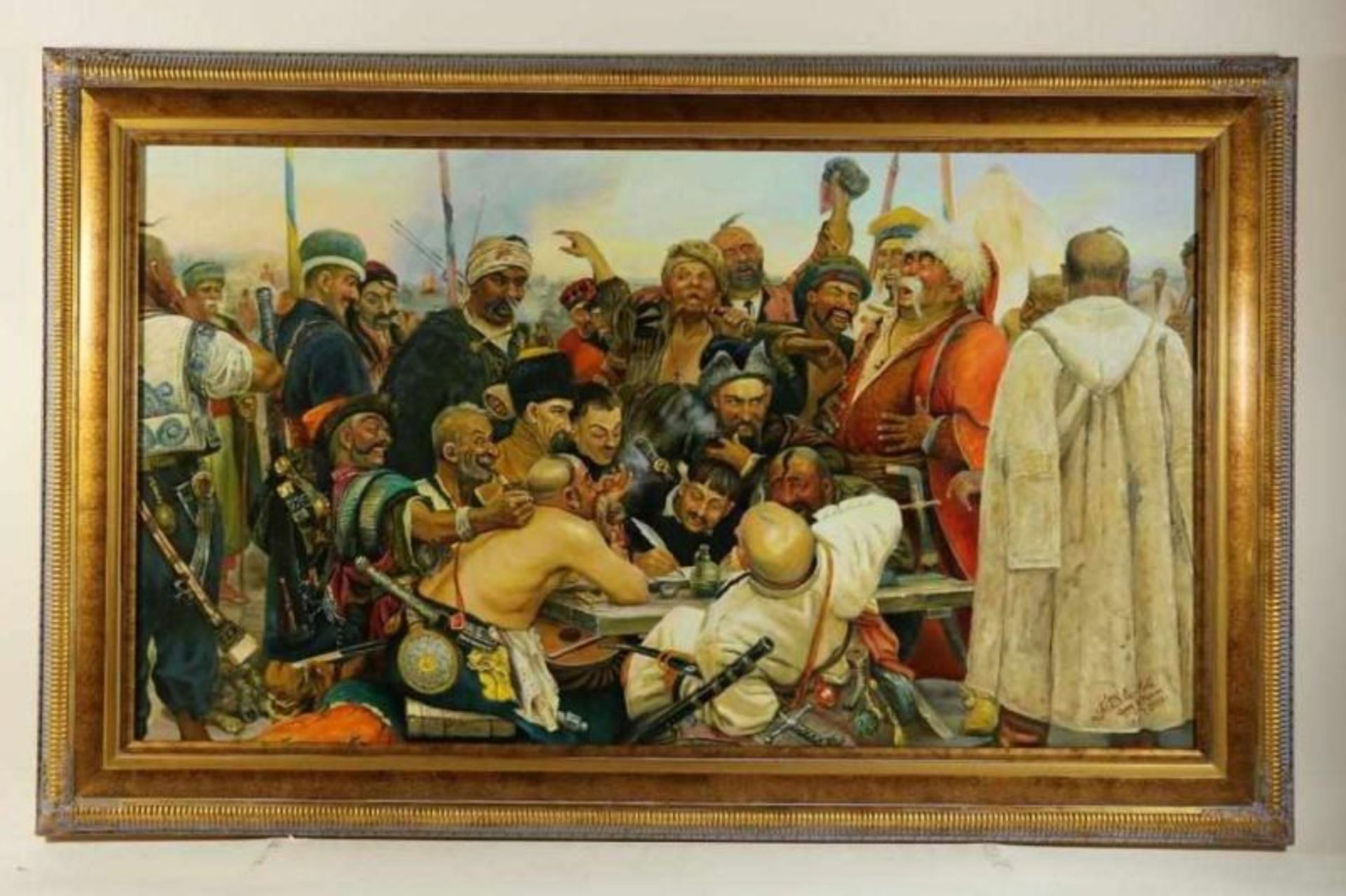 DOBROVOLSKA, ges. en gedat. 2016, De Zaporozje-Kozakken schrijven de Turkse sultan een brief, - Bild 2 aus 4