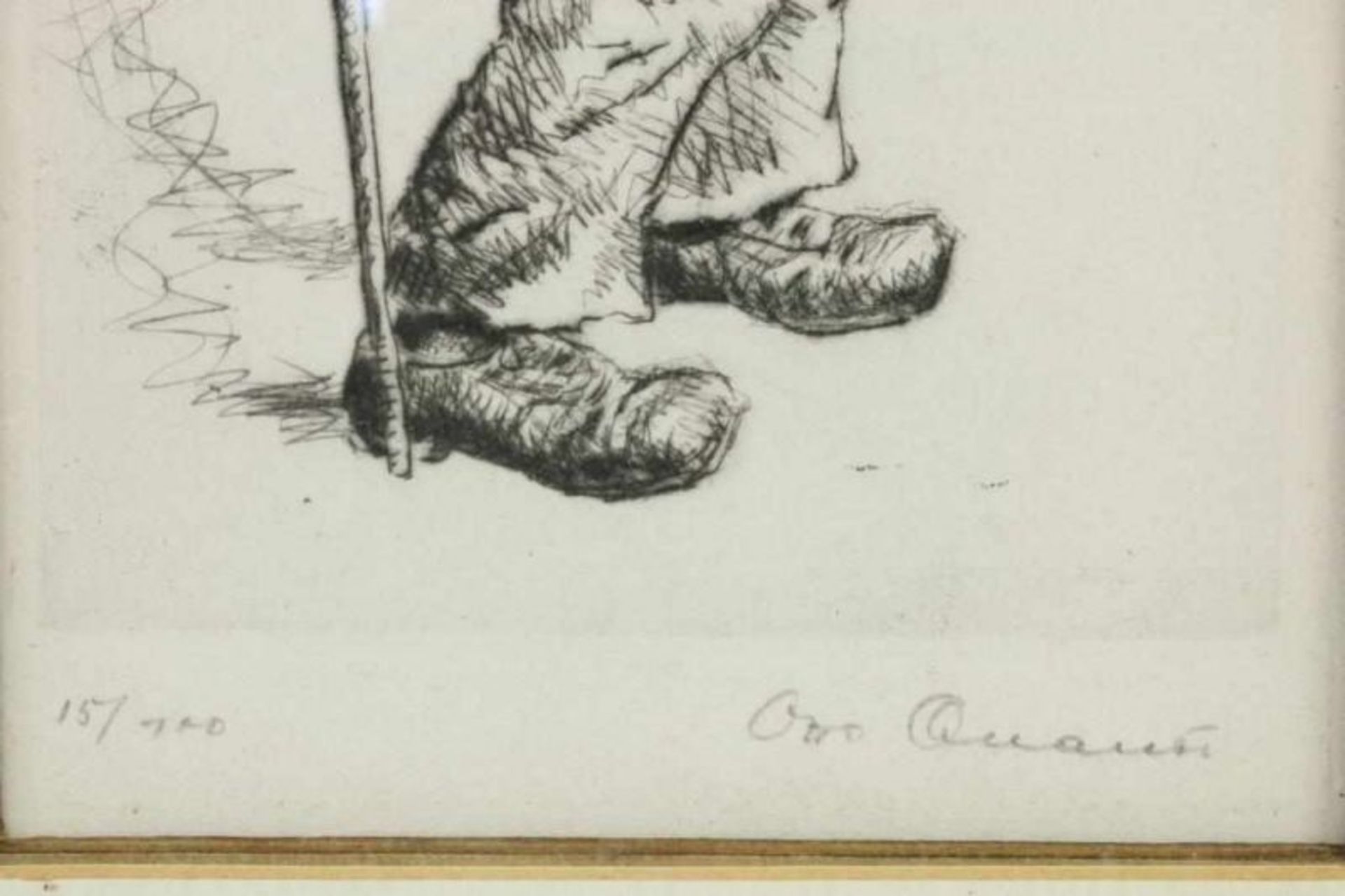 QUANTE, OTTO (1875-1947), ges. r.o., de dronkaard, ets 15/100 20 x 11 cm. QUANTE, OTTO (1875- - Bild 3 aus 4