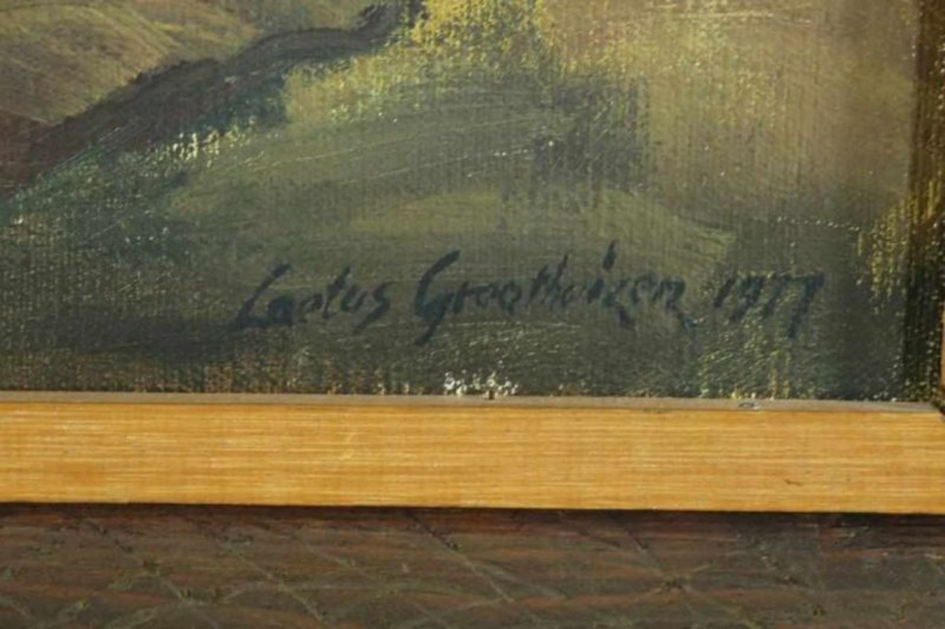 GROOTHUIZEN, LAETUS, ges. r.o., boerderij, doek 70 x 60 cm. Groothuizen, Laetus, signed, farm, - Bild 3 aus 4