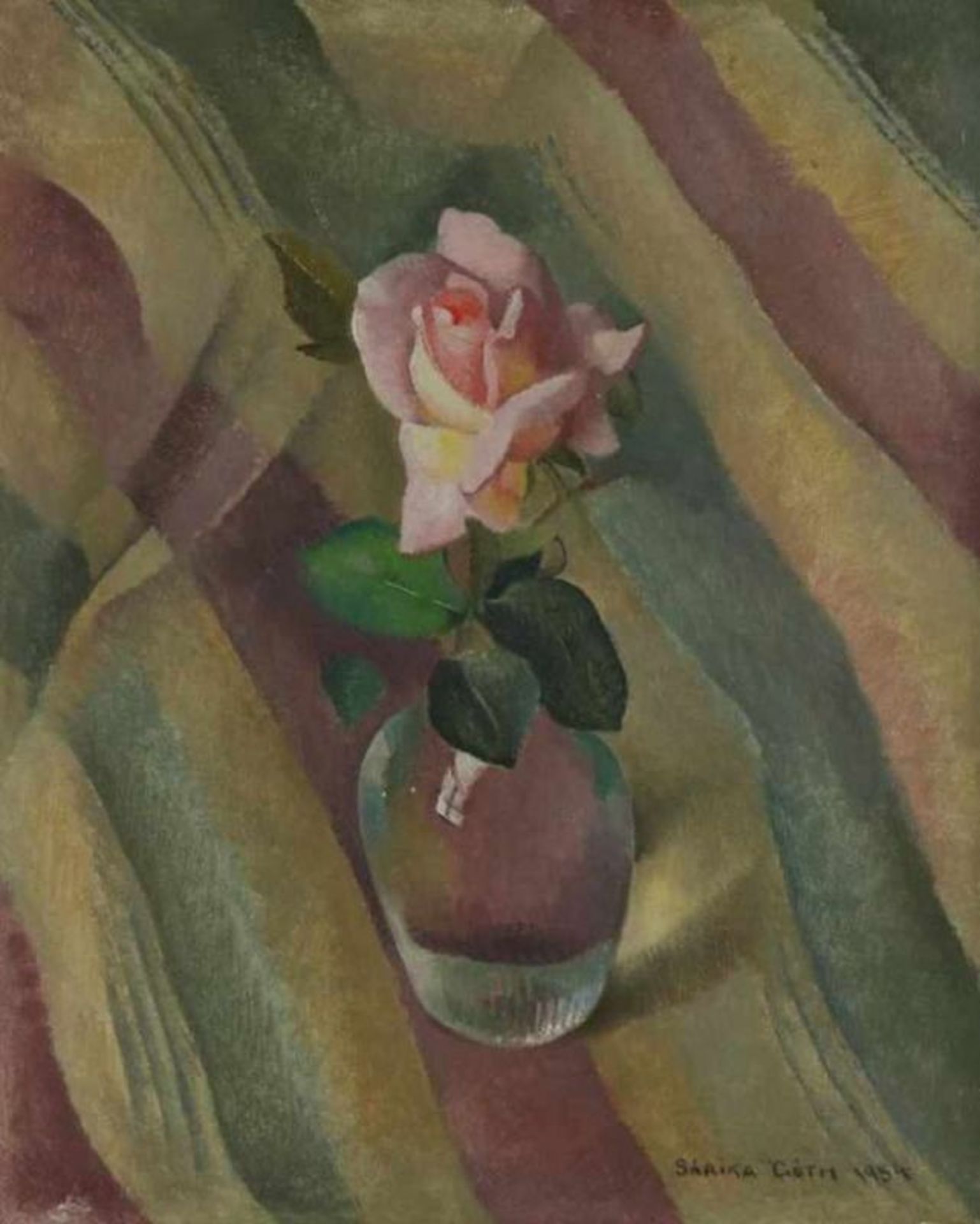 GOTH, SARIKA (1900-1991), ges. en gedat. 1954 r.o., 'de rose roos', board 48 x 40 cm.