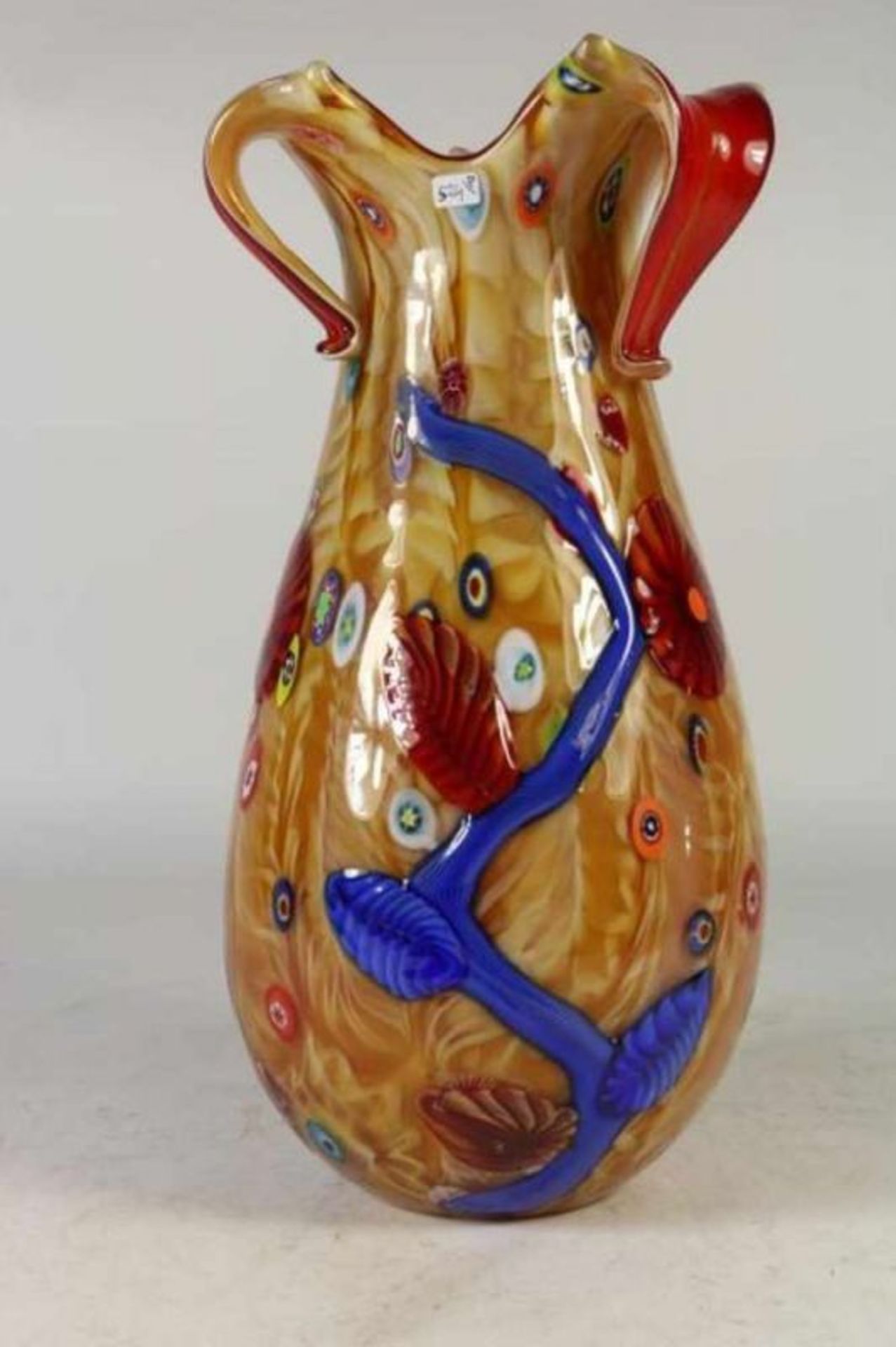 Polychroom dik glazen vaas, h. 40 cm. Polychrome glass vase, h. 40 cm. - Bild 3 aus 4