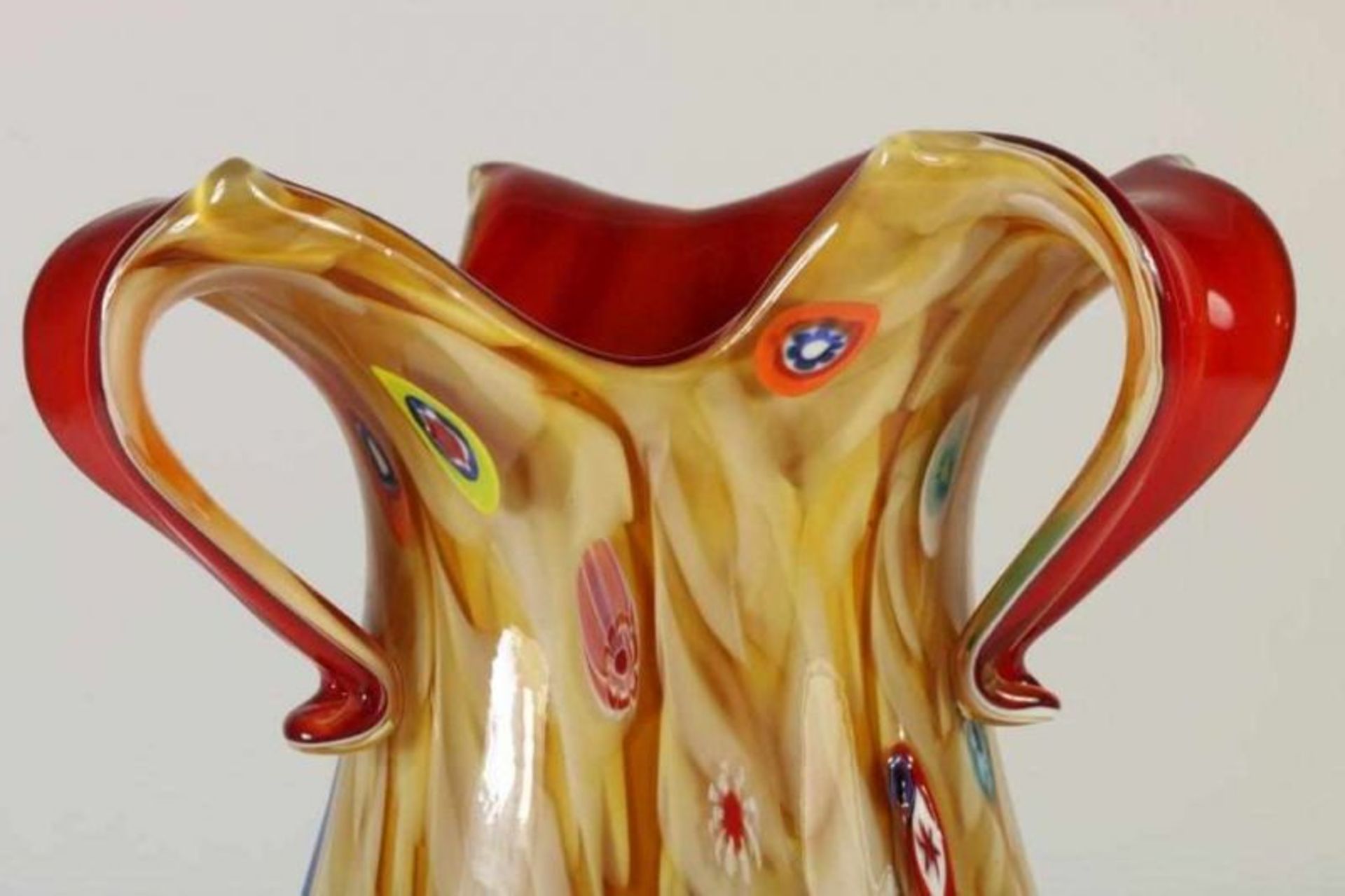 Polychroom dik glazen vaas, h. 40 cm. Polychrome glass vase, h. 40 cm. - Bild 4 aus 4