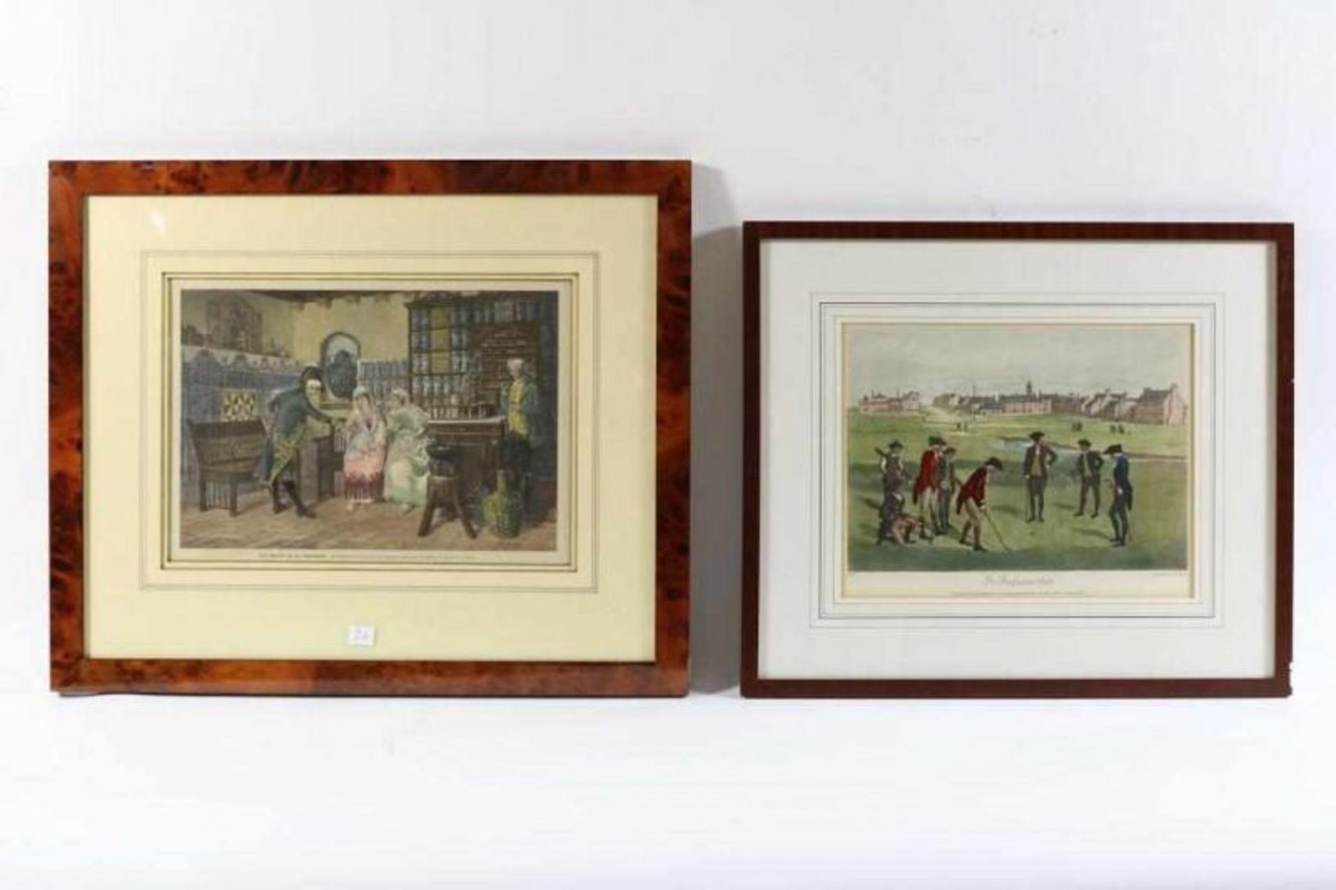 Lot van litho "St. Andrews 1800", herdruk 1960, 24 x 31 cm. en een nadruk met interieur van - Bild 2 aus 3