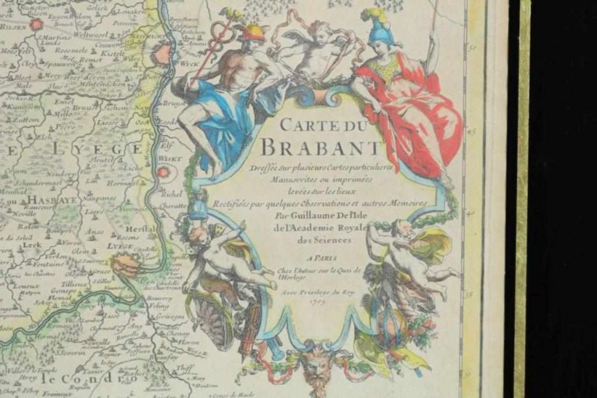 Carte du Brabant, gravure door Guillaume de l'Isle, 1705, 65 x 66 cm. Carte du Brabant, engraving by - Bild 4 aus 5