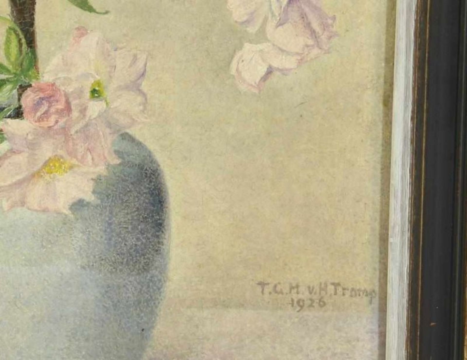 HETTINGA TROMP, TJITSKE VAN (1872-1962), ges. en gedat. 1926 r.o., stilleven met sierkers, doek 48 x - Bild 3 aus 4