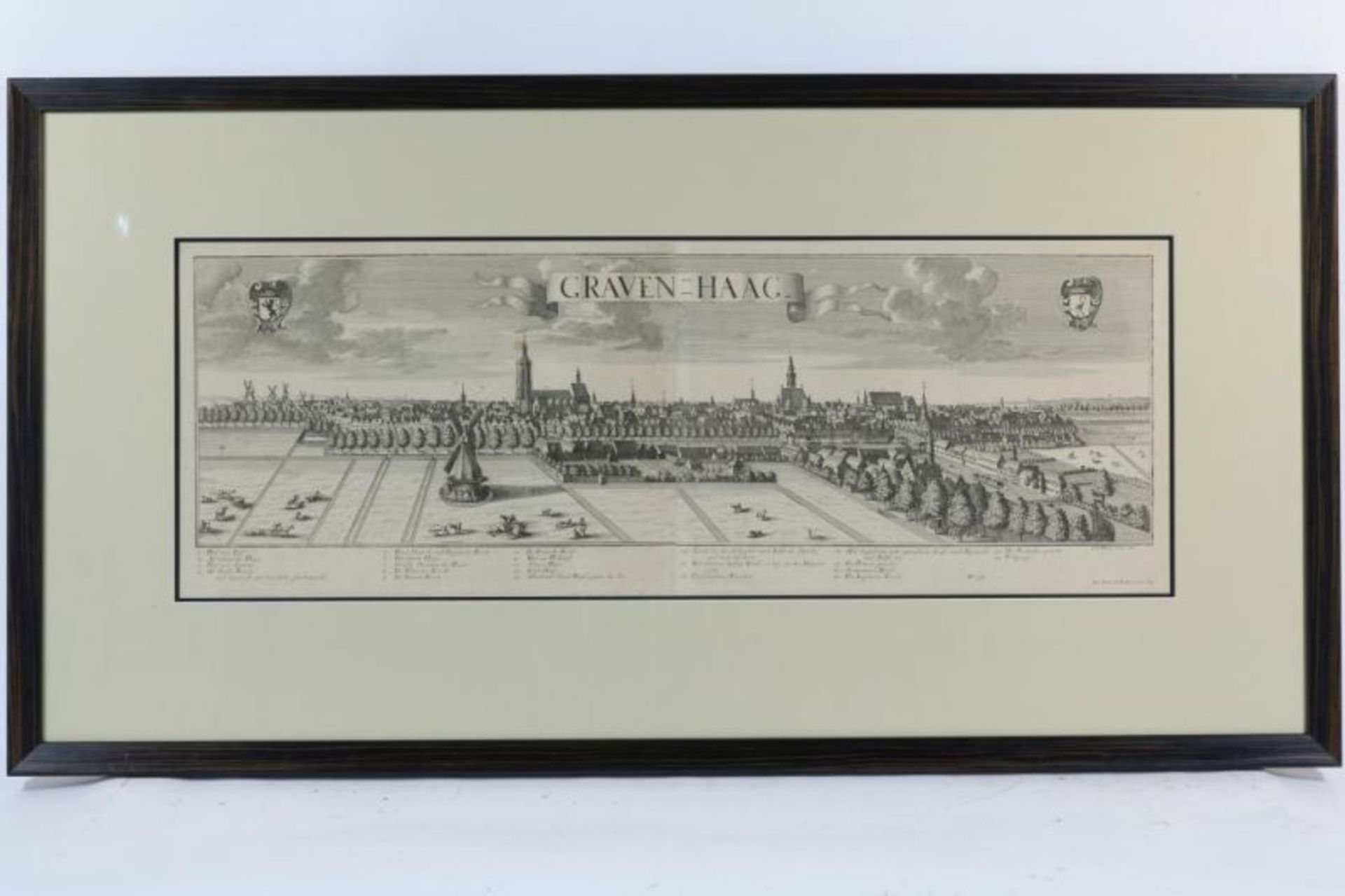 Graven Haag, gravure (ca. 1730) van Georg Balthasar Probst, 37 x 102 cm. Graven Haag, engraving by - Bild 2 aus 6