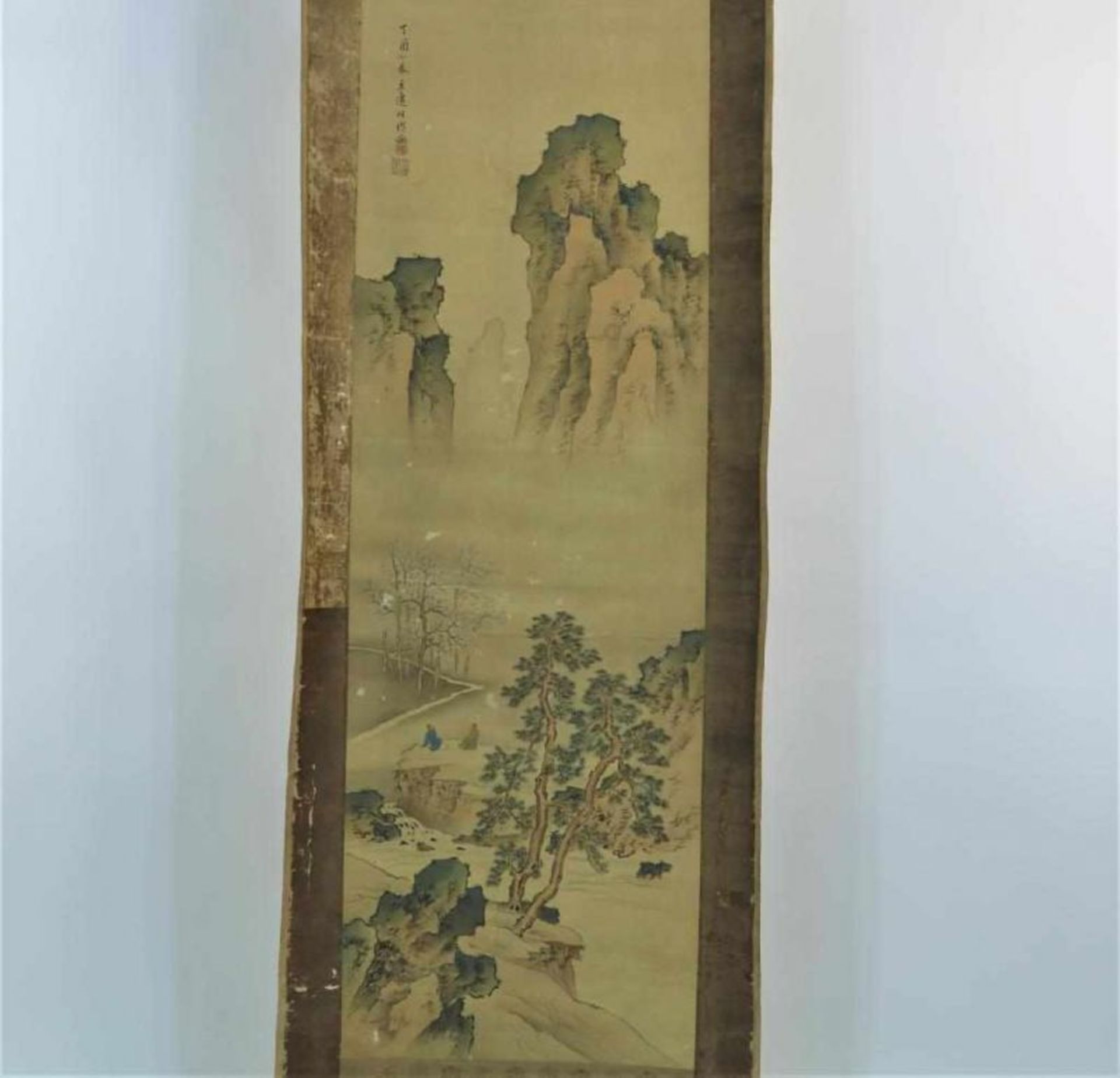 KYOSHO, TACHIHARA (1786-1840), ges. l.b., twee mannen in berglandschap, scroll, 180 x 50 cm. Kyosho, - Bild 2 aus 4