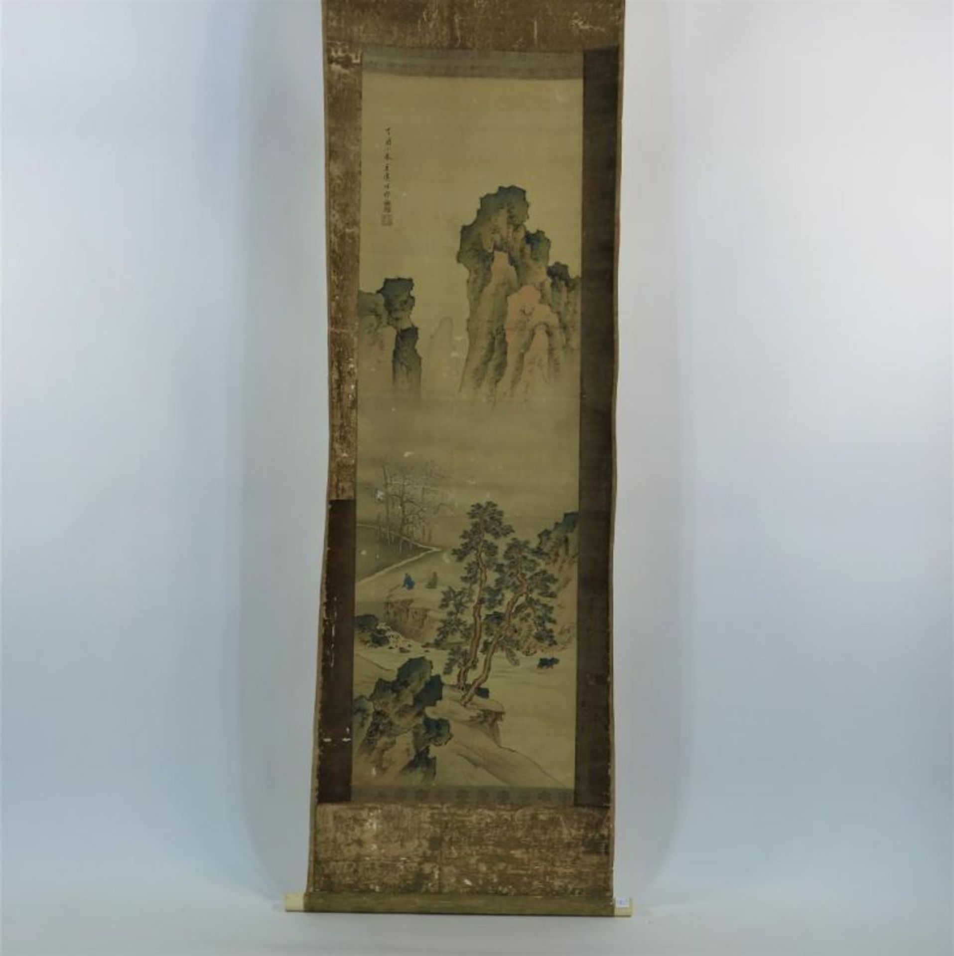 KYOSHO, TACHIHARA (1786-1840), ges. l.b., twee mannen in berglandschap, scroll, 180 x 50 cm. Kyosho,