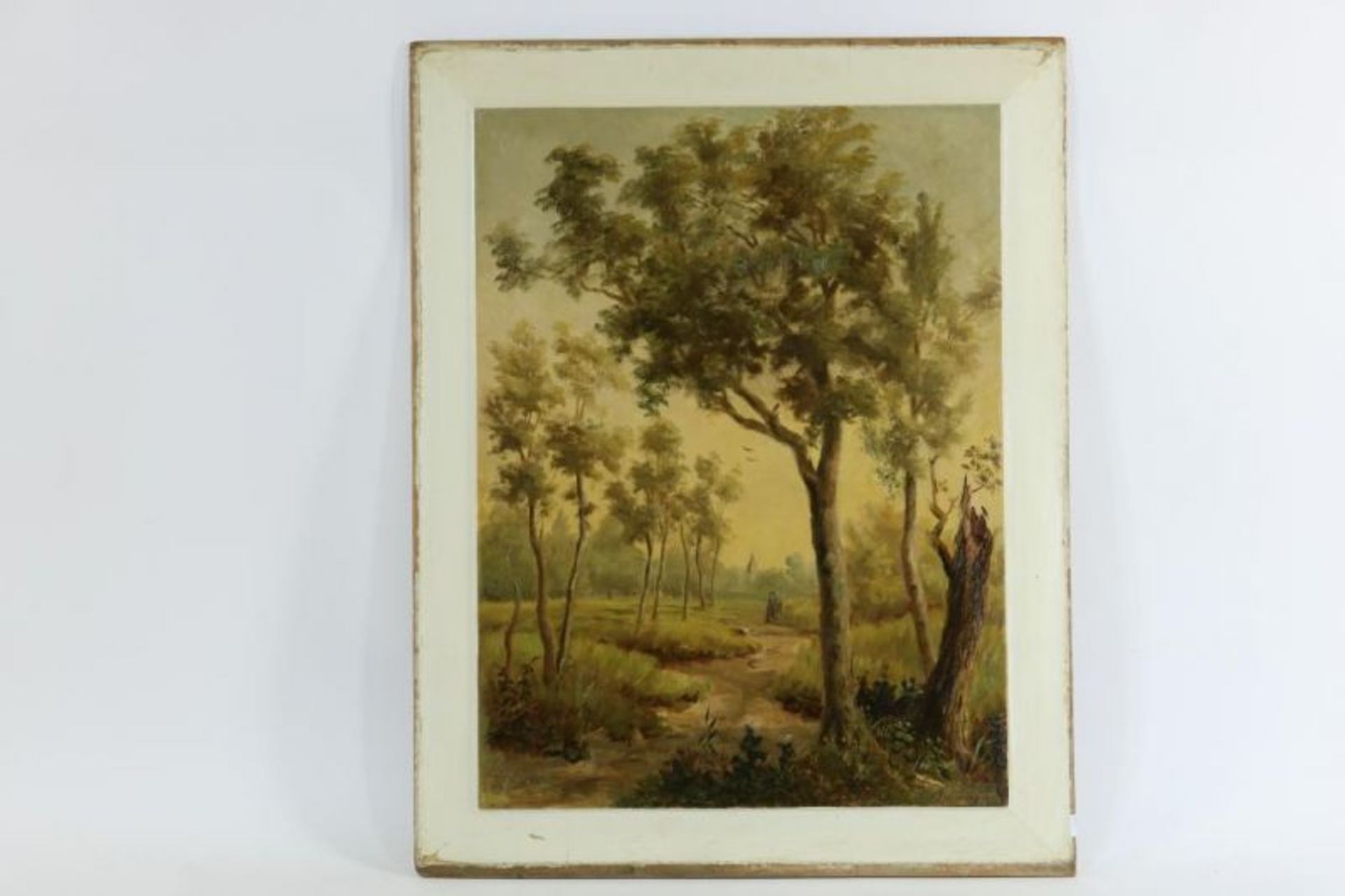 VREEDENBURGH, GERRIT (1849-1922), ges. en gedat 1898. figuren op bospad, paneel 70 x 53 cm. - Bild 2 aus 4