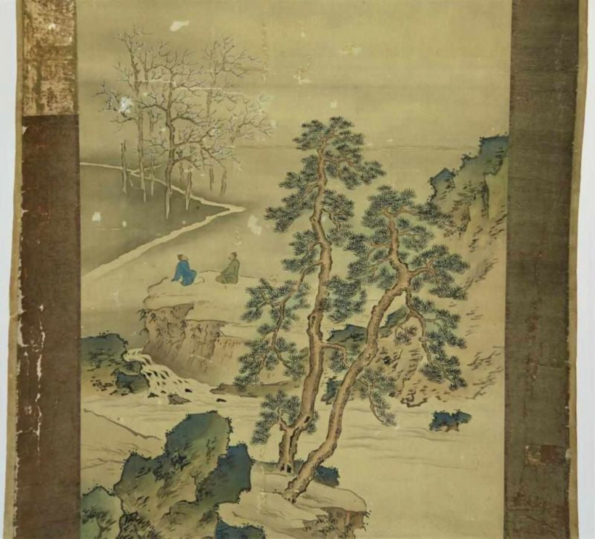 KYOSHO, TACHIHARA (1786-1840), ges. l.b., twee mannen in berglandschap, scroll, 180 x 50 cm. Kyosho, - Bild 3 aus 4