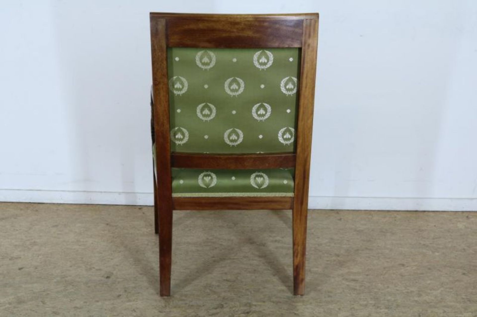 Mahonie Empire-stijl armstoel met groene stof Mahogany Empire-style armchair - Bild 3 aus 3