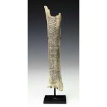Spain, Almeria Los Millares, bone idol, ca. 2500 BC.with engraved design with two Sun motives;