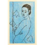 Jan Wiegers (1893-1959)Duinlandschap / Vrouwelijk naakt; ets; 27 x 33 cm.; gesign. r.o., épreuve d'