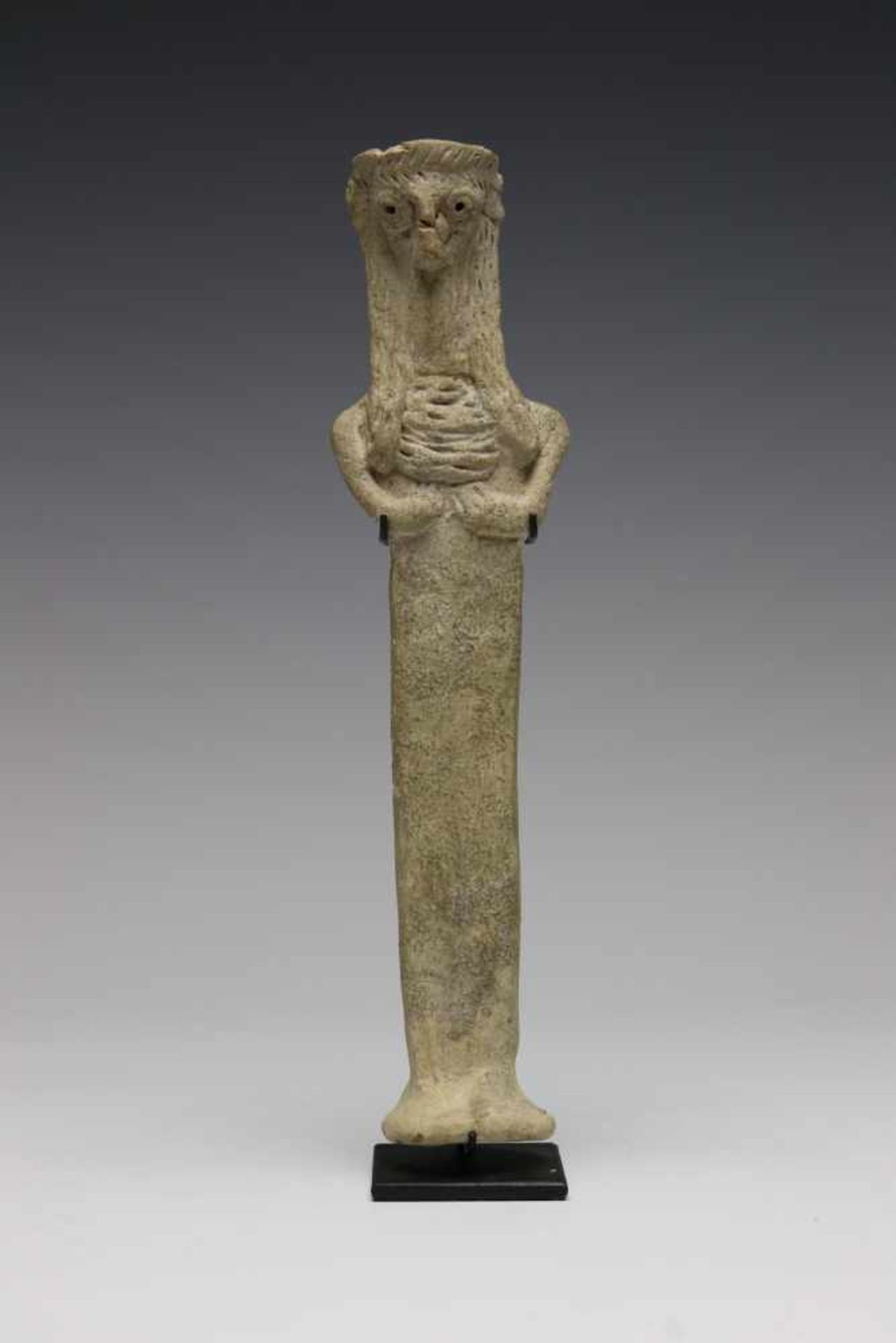 Norht Syrie, terracotta idol, 3rd - 2nd Mill BC,anthropomorphic-zoomorphic facial experssion, folded - Bild 6 aus 6