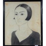 Nola Hatterman (1899-1984)Portret van Elisabeth de Nijs; houtskool; 55 x 46 cm.; gesign. l.o., te
