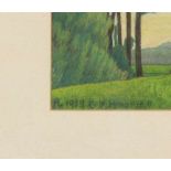 Henk Lamm (1908-1957)Gezicht op Oele bij Hengelo; tekening; 23 x 30 cm.; gesign. l.o., 1939; Tom