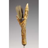 Borneo, Kayanic Dayak, deer horn awl, early 20th century,with a configuration of three