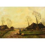 Arie Johannes Zwart (1903-1981)Houthakkers bij een boerderij; doek; 50 x 70 cm.; gesign. r.o.; 1200