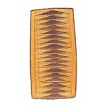 Rwanda, Tutsi wicker shieldwith braided geometrical pattern in alternating light brown and dark