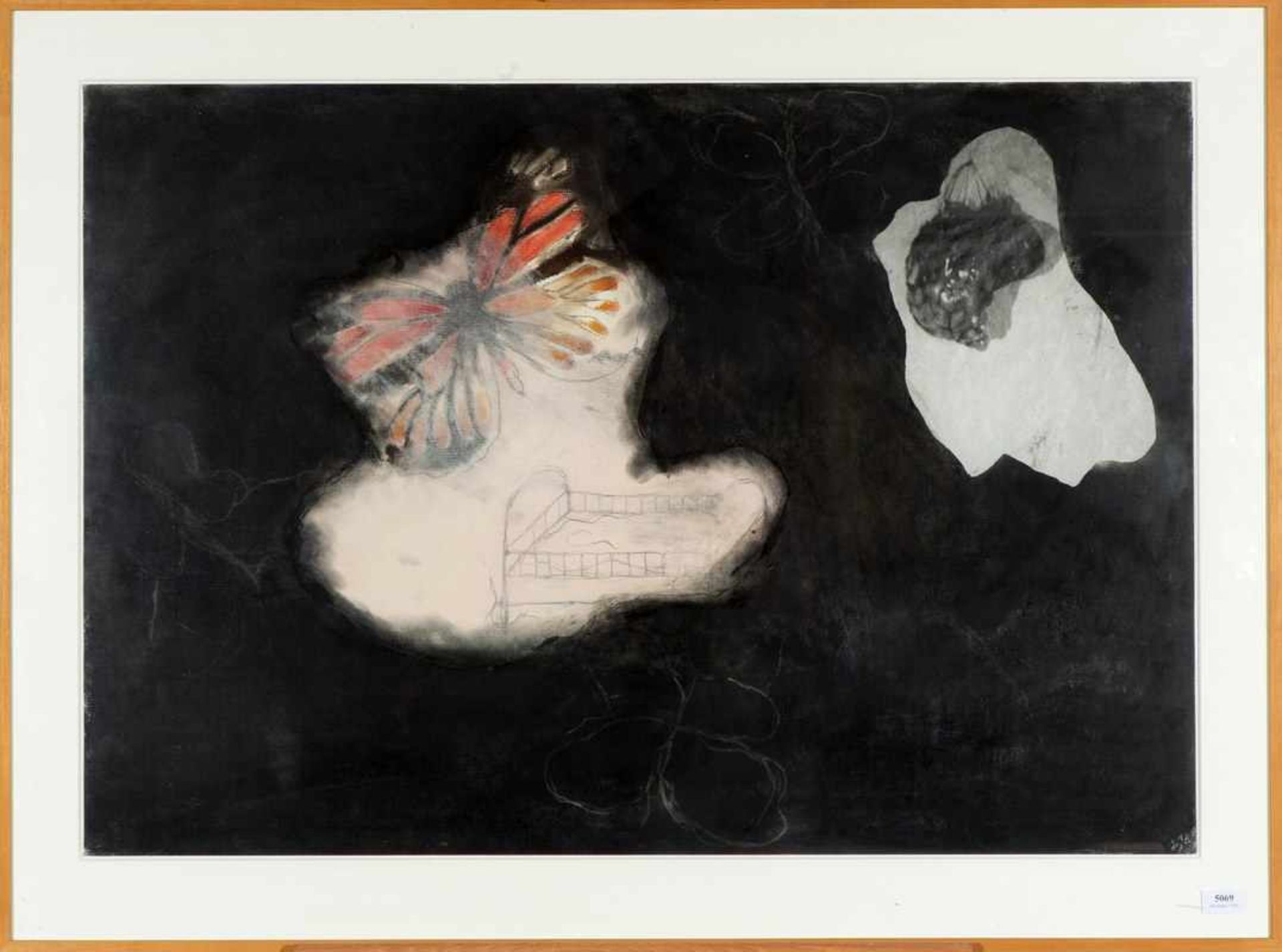 Ansuya Blom (geb. 1956)'De beer toen ze jong was'; gemengde techniek op papier; 69 x 99 cm.;