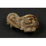 Sumir, 2900-2400 BC, carved bone or ivory stamp amulet,in the shape of a lying lion. The imprint