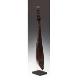 Sumatra, Toba Batak, two stringed lute, hasapi, late 19th century,with a crouching male figure