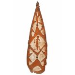 Papua, Barat, Asmat, war shield, yamasj,the upper part of the design shows a anthropomorphic or