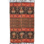 Indonesia, Sumba (Kanatang) 1900-1923 Ikat. Hinggi with large shrimp as its main design,and a patola