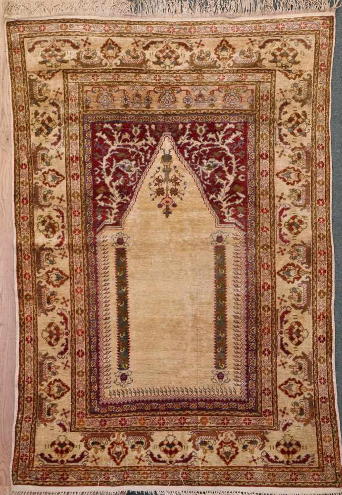 Turks zijden bidkleed164 x 109 cm.; 1600