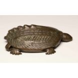 West Africa, large brass pendant, ca 1920in the form of a turtle, with holes for