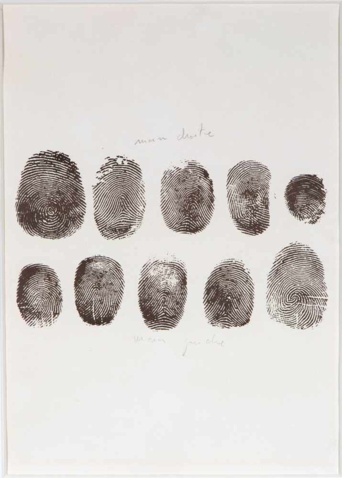 Piero Manzoni (1933-1963)'Main droite - main gauche'; lithografische afdruk van een vergrote foto;