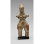 Iran, terracotta idol, Amlash, 1st Mill BC,;highly stylized female figure with bulbous expression