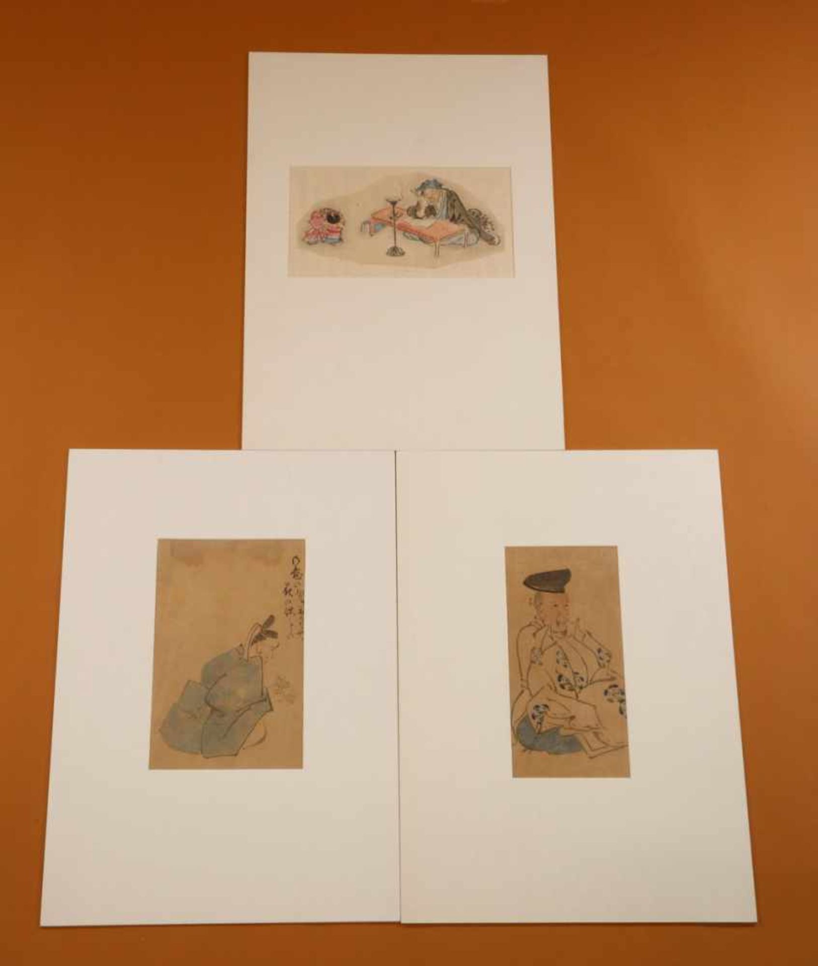Japan, getekende boekillustraties, hoogwaardigheidsbekleders,landschappen, 19e eeuw, in passe-