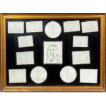 Collectie bisquit plaquettes, waarschijnlijk 19e eeuw,elk met relief van klassieke voorstellingen.