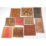 Sumatra, Kroe, tampan, a collection of 13 various cloths with various geometrical design, some