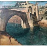 Willem Paerels (1878-1962)Alcantara brug, Toledo, Spanje; doek; 103,5 x 111,5 cm.; gesign. r.o.;