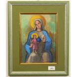 Matthieu Wiegman (1886-1971)Madonna met kind; gouache; 27 x 20 cm.; gesign. r.o.; 1200