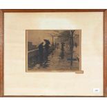 Willem Witsen (1860-1923)Regen, Thames Embankment, Londen; ets en aquatint; 22,7 x 30,3 cm.;