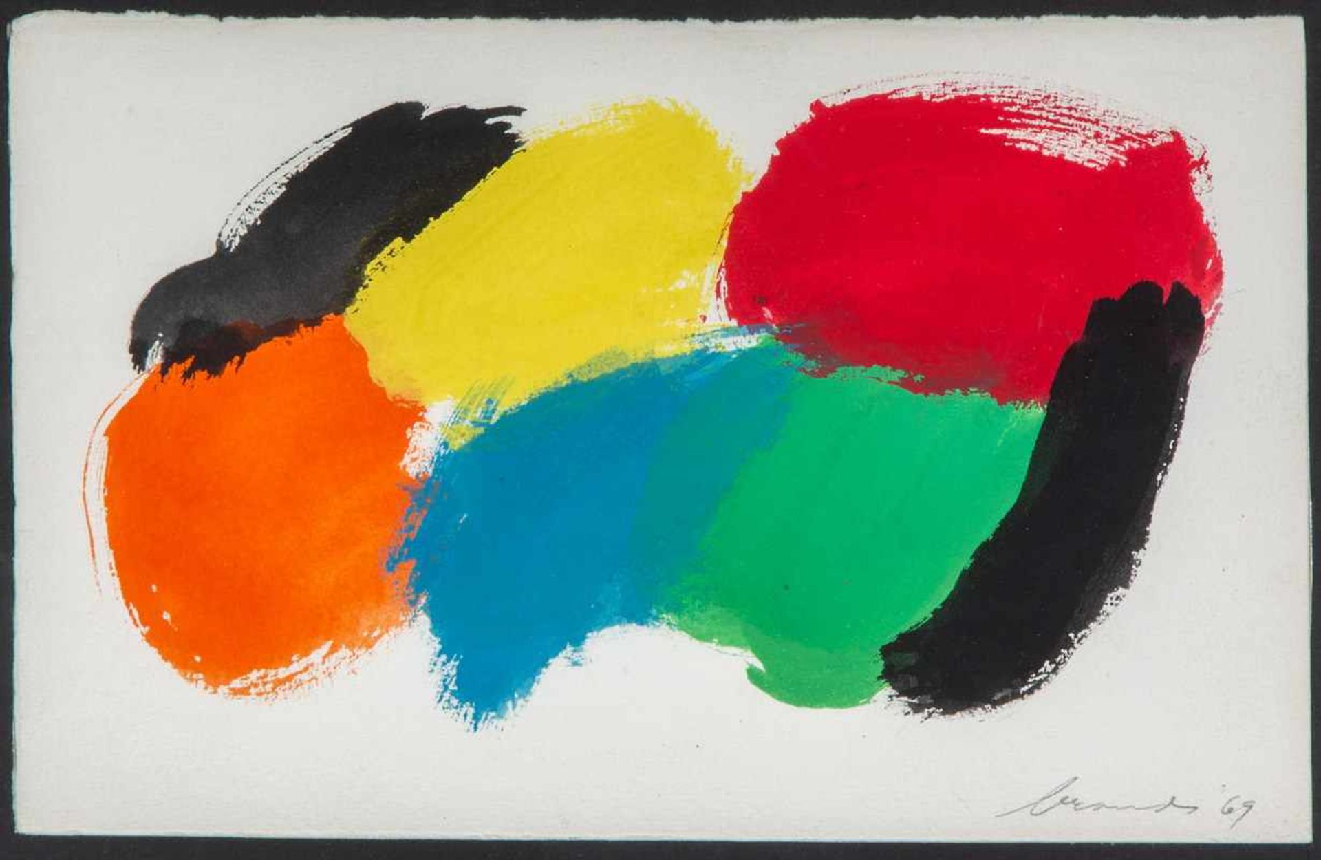 Eugene Brands (1913-2002)Zonder titel; gouache; 16 x 25 cm.; gesign. r.o., '69; Uit een - Bild 2 aus 3