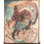 Jan Meijer (1927-1995)Abstracte compositie; doek; 100 x 80 cm.; gesign. l.b., 8/61; Uit de collectie