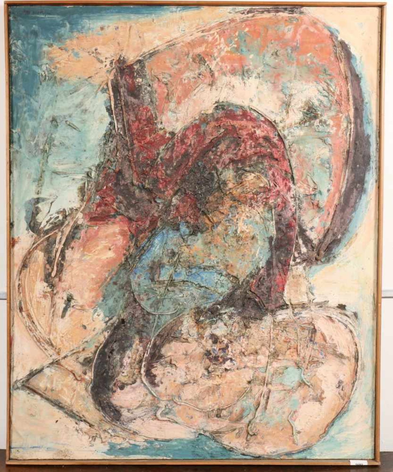 Jan Meijer (1927-1995)Abstracte compositie; doek; 100 x 80 cm.; gesign. l.b., 8/61; Uit de collectie