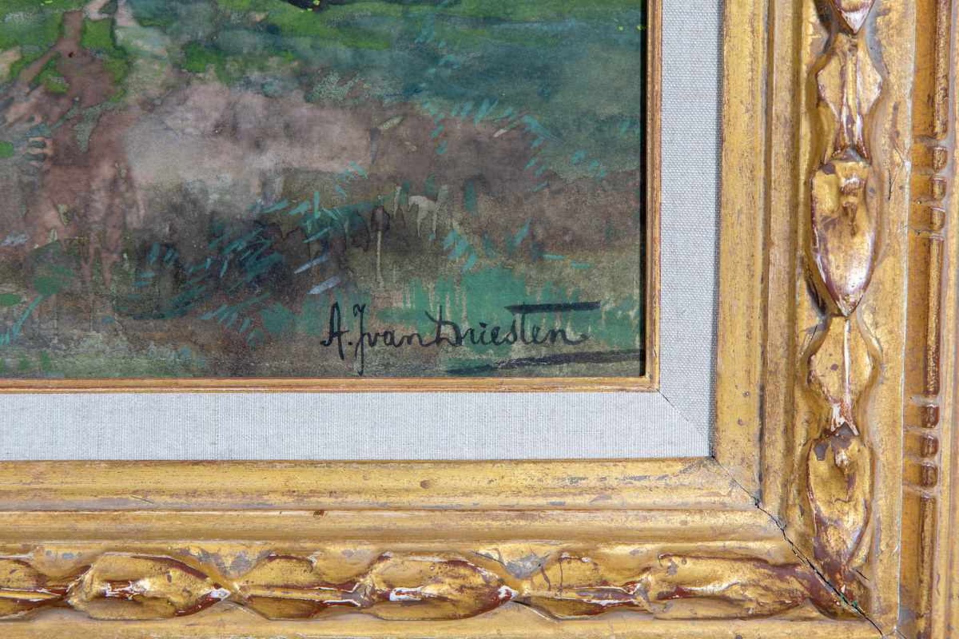 Arend Jan van Driesten (1878-1969)Avonschemer; aquarel; 49 x 79,5 cm.; gesign. r.o.; 11400 - Bild 3 aus 3